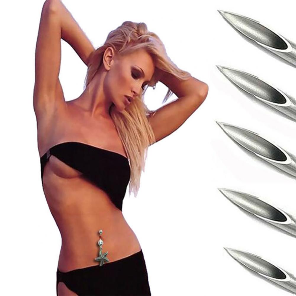 10 Chiếc 12/14/16/18/20G Surgicals Thép Dùng Một Lần Xỏ Kim Cho Rốn Mũi