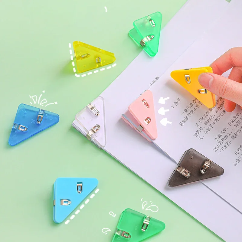 10 Chiếc Tam Giác Góc Kẹp Set Bộ Nhiều Màu Sắc Trang Giá Đỡ Kẹp Giấy Tập Tin Chỉ Số Hình Kẹp Văn Phòng Bàn Học Tổ Chức