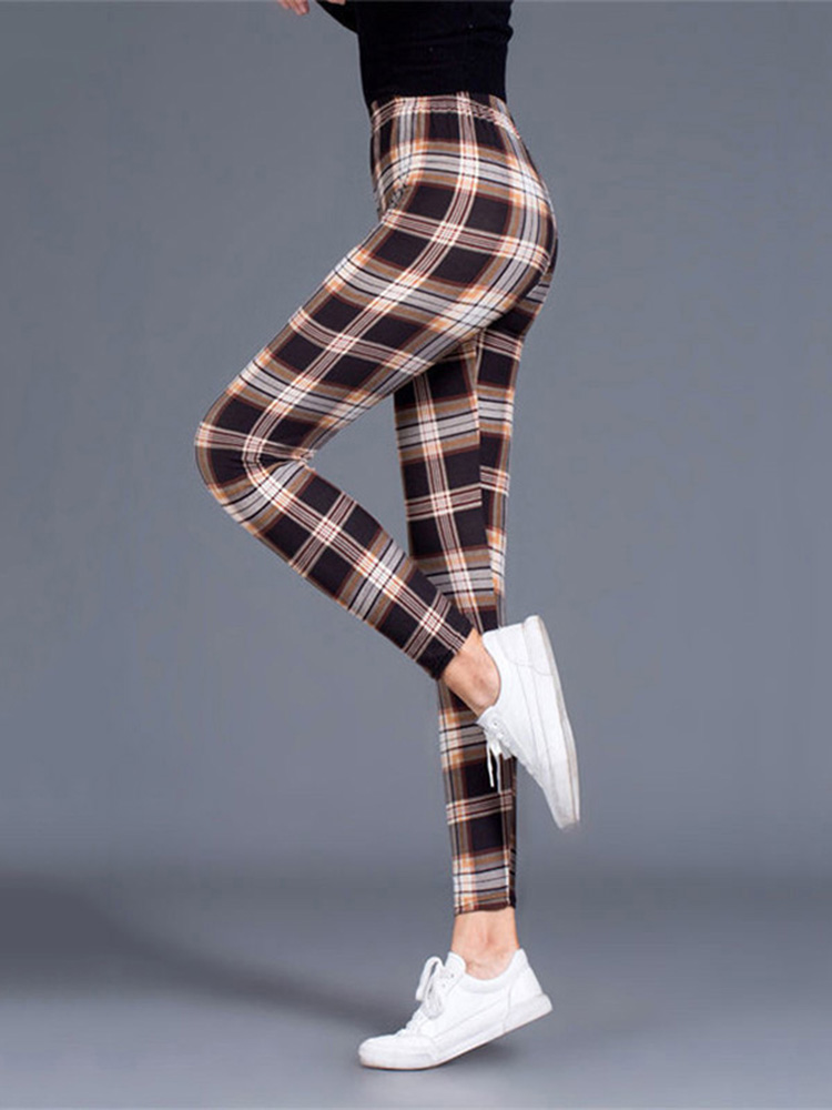 CUHAKCI Leggings a cuadros, pantalones sexis para mujer, mallas Push Up, mallas deportivas de moda para gimnasio, pantalones deportivos de cintura alta