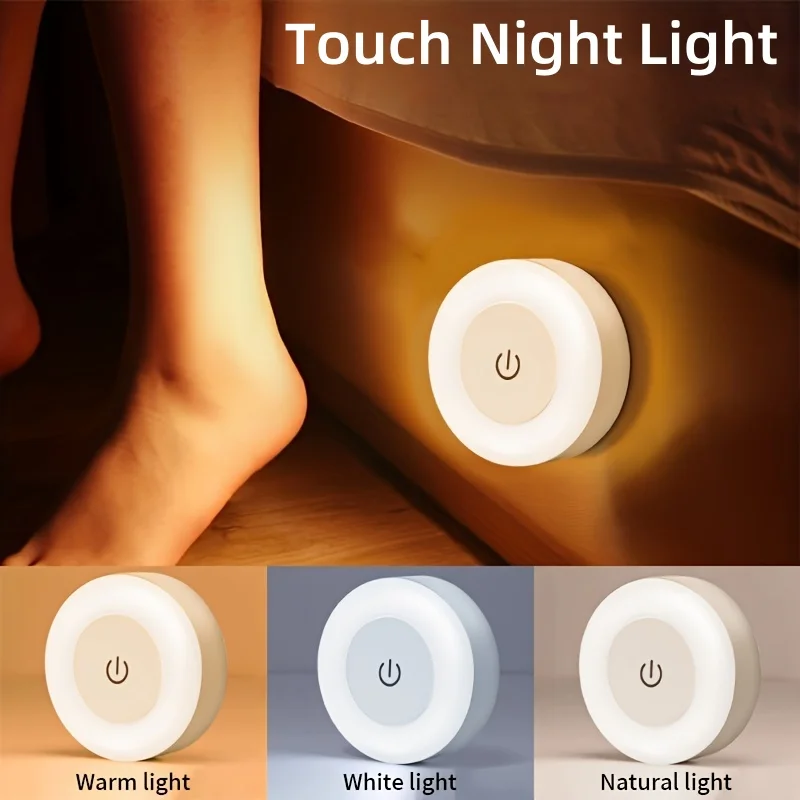 Lampada da notte a LED Lampada da notte ricaricabile USB Lampada da parete dimmerabile a 3 colori Lampada da scala per armadio da cucina senza fili per camera da letto