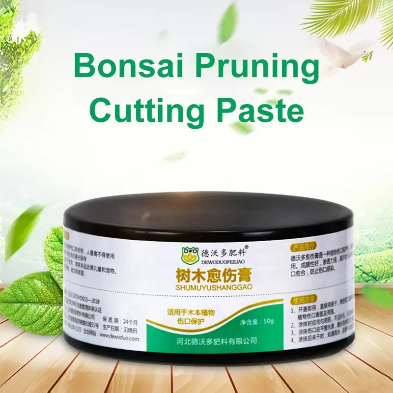 Pasta de corte para poda de bonsái, 50g, pasta para heridas y sellador de injerto, Kit de herramientas para bonsái para injerto rápido de plantas de jardín
