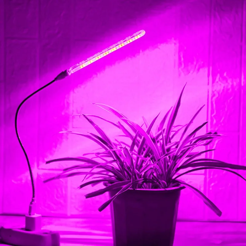 USB 5V LED Grow Light Full Spectrum Plant Lamp z elastycznym wężem Wewnętrzna szklarnia Phyto Lamp Kwiat Sadzonka Hydroponiczne Światło