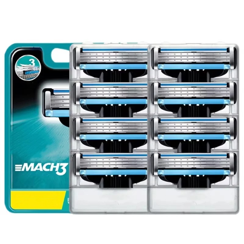 Heißer Verkauf Manuelle Rasierer für Männer Drei Schicht Klinge Edelstahl Klingen Keine Haut Schäden Alten Stil Klingen Rasierer Köpfe Rasierer