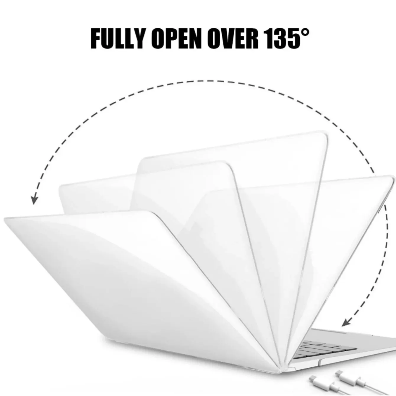 Caso Macbook transparente para computador, plástico rígido, tampa do laptop, compatível com Air Pro,13 ", 14", 15 ", 16"