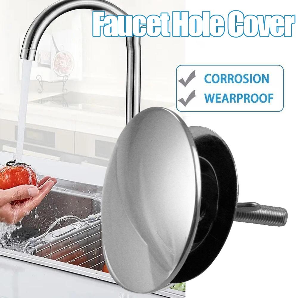 Universal Aço Inoxidável Sink Faucet Hole Cover, Kitchen Counter Stopper, Plug Cap, Matte Black