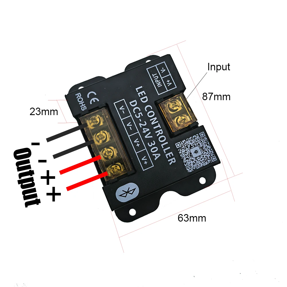 DC12-24V 30A 360W App per telefono cellulare Connessione Bluetooth Controller per strisce LED dimmer con RF Touch Uso remoto per luce LED