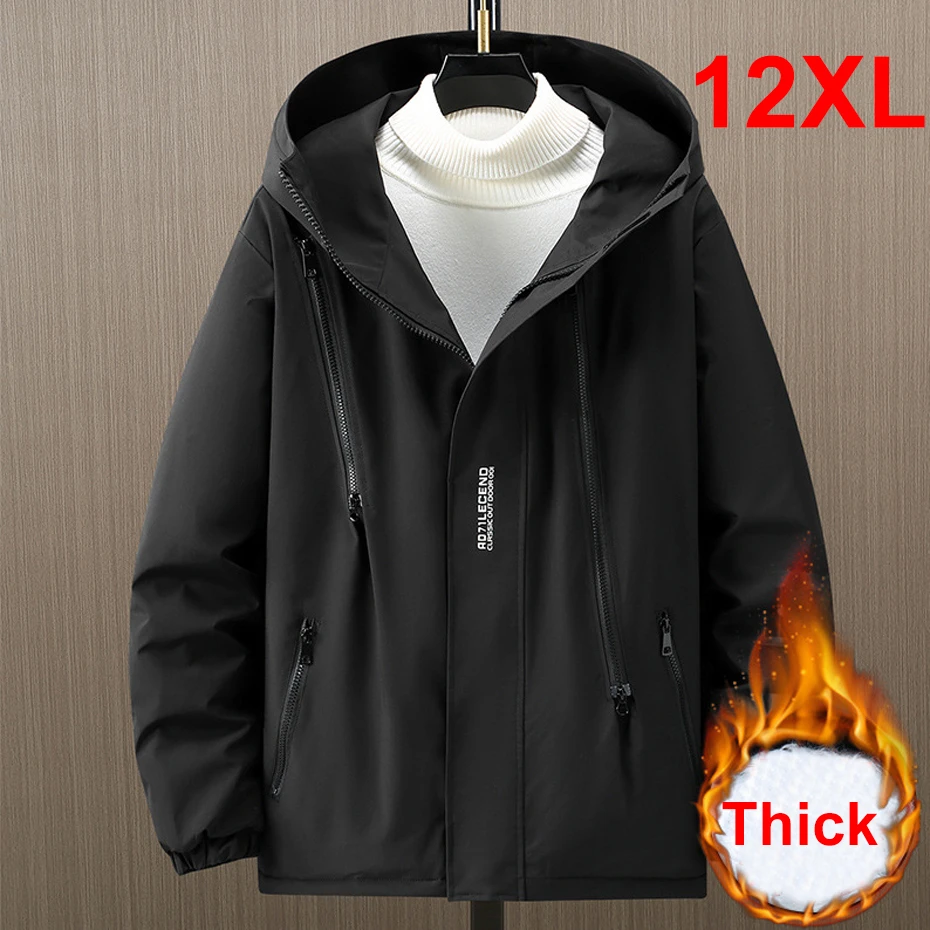Schwarz Wasserdichte Parkas Männer Winter Warme Dicke Windschutz Jacke Plus Größe 10XL 12XL Winter Camping Jacke Mantel Männlich Große Größe 12XL