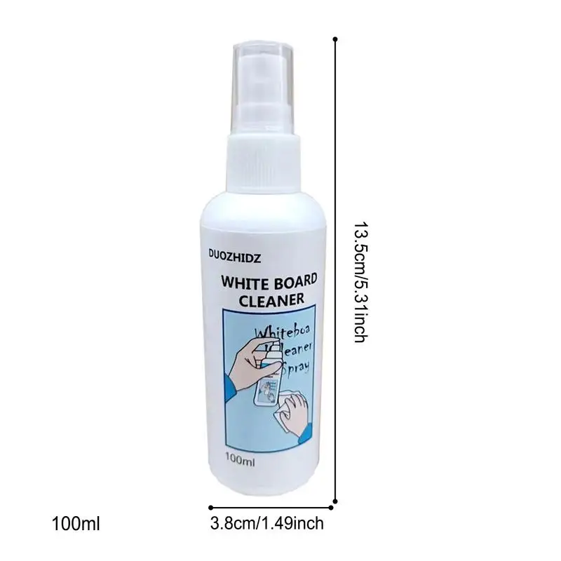 Dry Eraser Board Cleaner 100ml Whiteboard Cleaner Dry Erasing Low Odor Cleaning Spray Safely Board Eraser Multi-Purpose