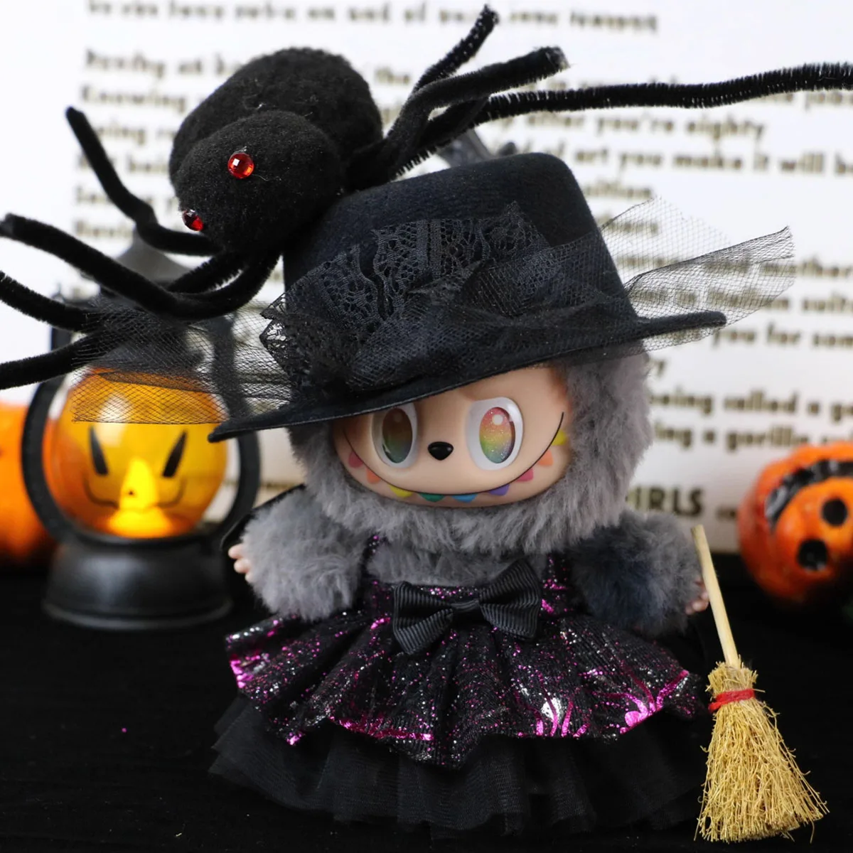 [Bez Lalki] Ubranka dla Pluszaków Halloween Dyniowe Stroje dla Labubu Ręcznie Robione Sukienki Dyniowe Akcesoria dla Lalek