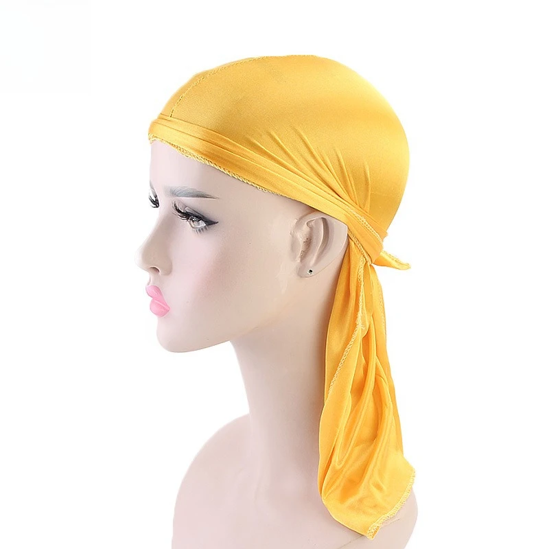 Chapéu de lenço de cauda longa de imitação de seda masculina e feminina chapéu de pirata