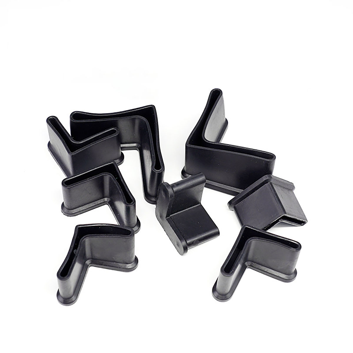 4 Pcs L-shaped PVC Foot Protector Cover Triangle Angle Iron Foot Rubber Pad Non-Slip Shelf Table Furniture Feet Leg Pads Floor