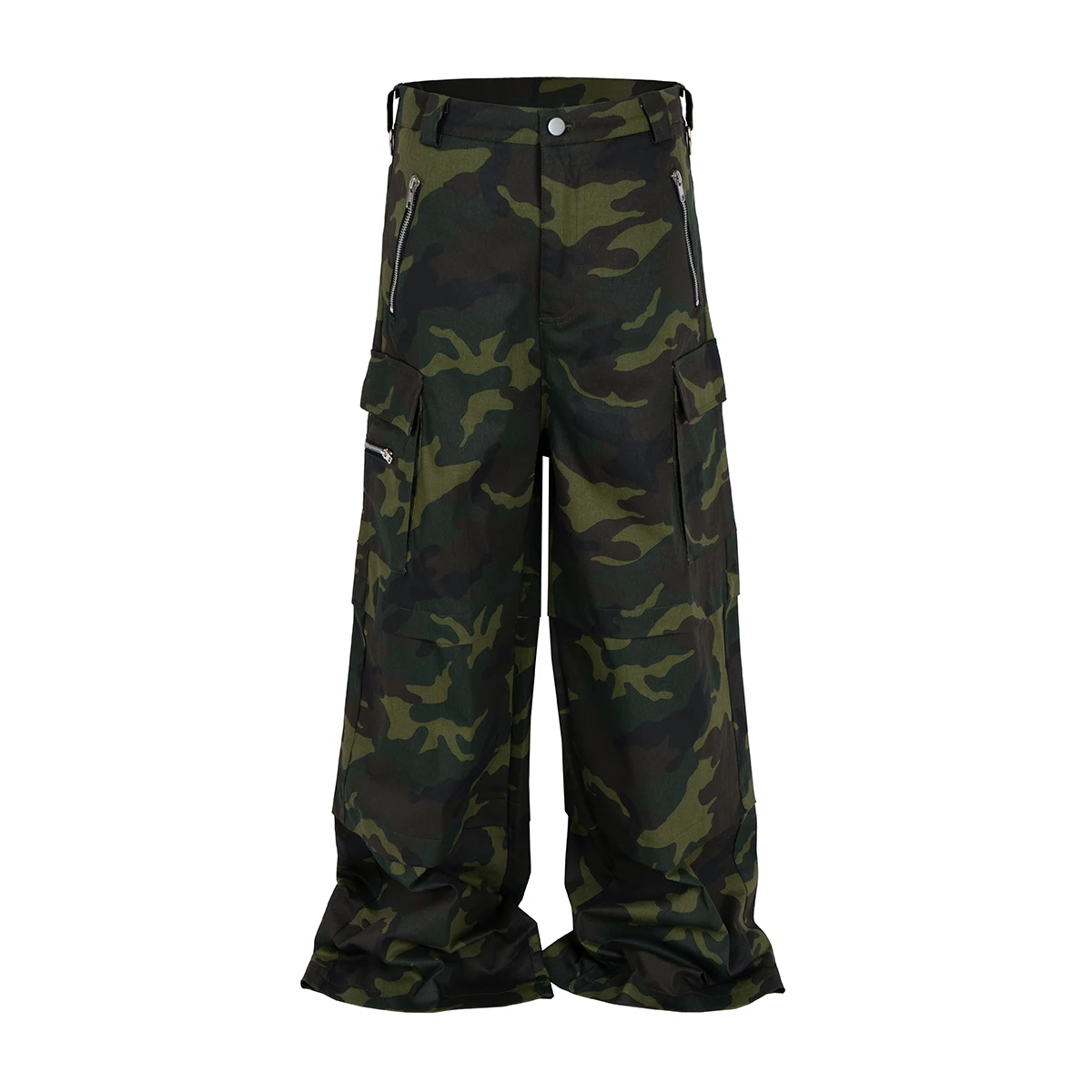 Calças cargo camufladas com vários bolsos, combinando com cores, para homens e mulheres, streetwear, patchwork, macacão folgado, pernas largas, calças soltas