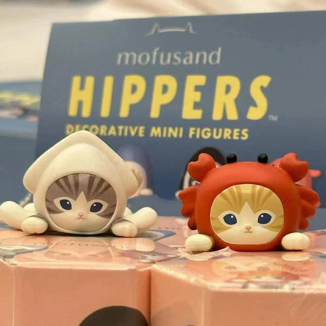 かわいい天使 Mofusand ヒッパーズシリーズブラインドボックスアクションフィギュアかわいい人形ミステリーボックス携帯電話車の装飾クリスマスギフト