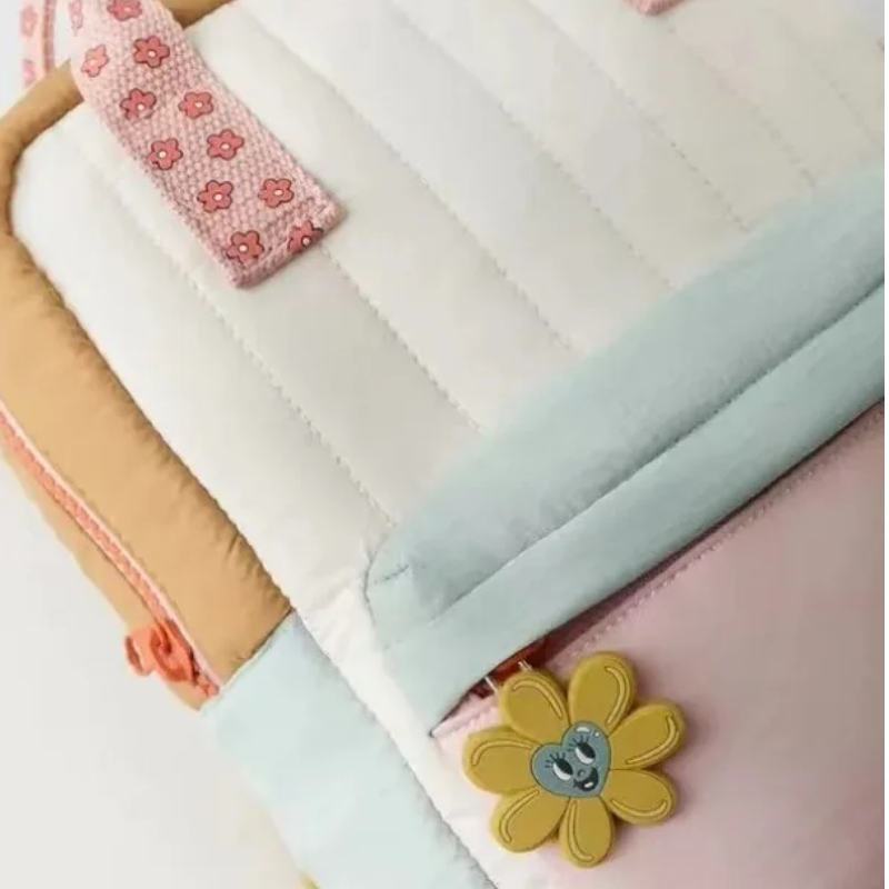 Nova mochila infantil leve para compras, pingente de girassol fofo com bolsa escolar pequena colorida