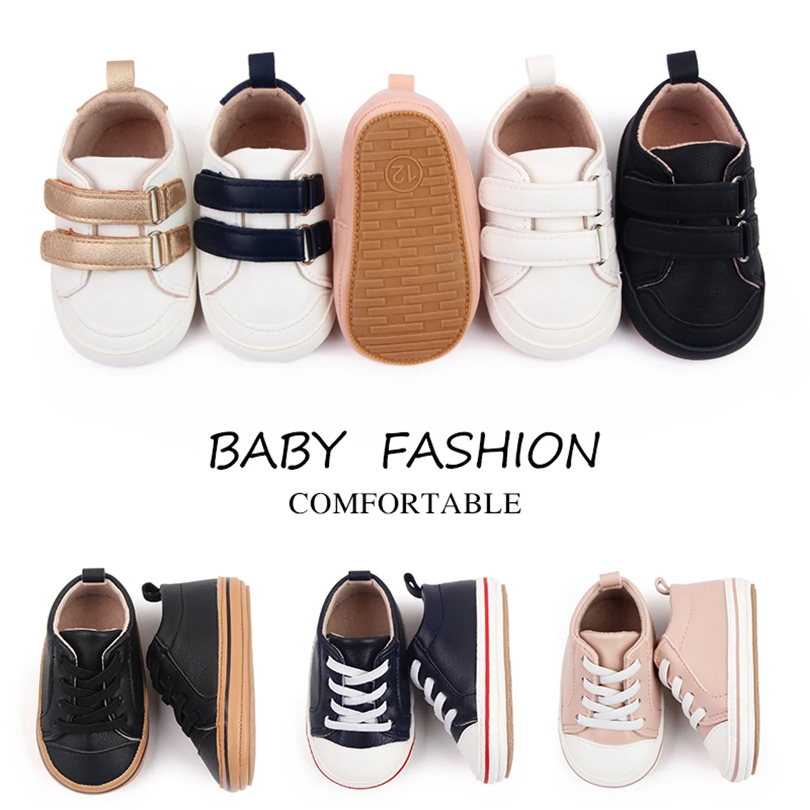 300-06-04 Liora itiin 0-18m Baby Jungen Mädchen Turnschuhe aus massivem PU-Leder Anti-Rutsch-Sohle Pre walker First Walker Schuhe