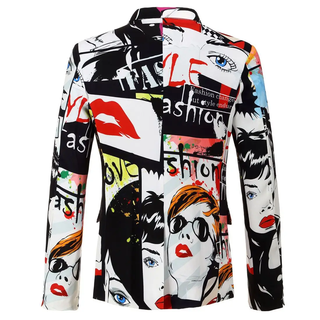 เสื้อแจ็กเก็ตสำหรับผู้ชายเสื้อโค้ทสำหรับผู้ชายเสื้อสูทเบลเซอร์แฟชั่น2024ลายสัตว์สีฟ้าใหม่