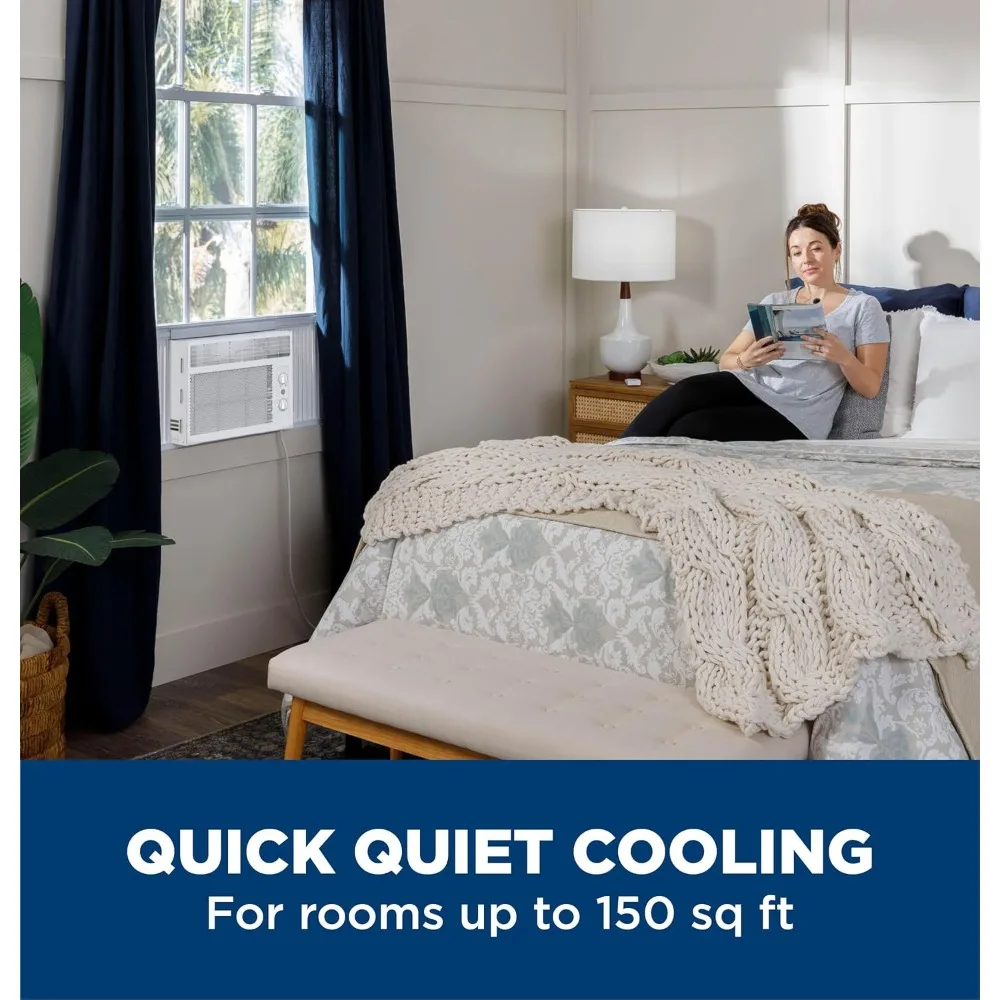 Window Air Conditioner Unit, 5,000 BTU for Small Rooms up to 150 sq ft. with Manual Adjustable Fan and Cooling Settings
