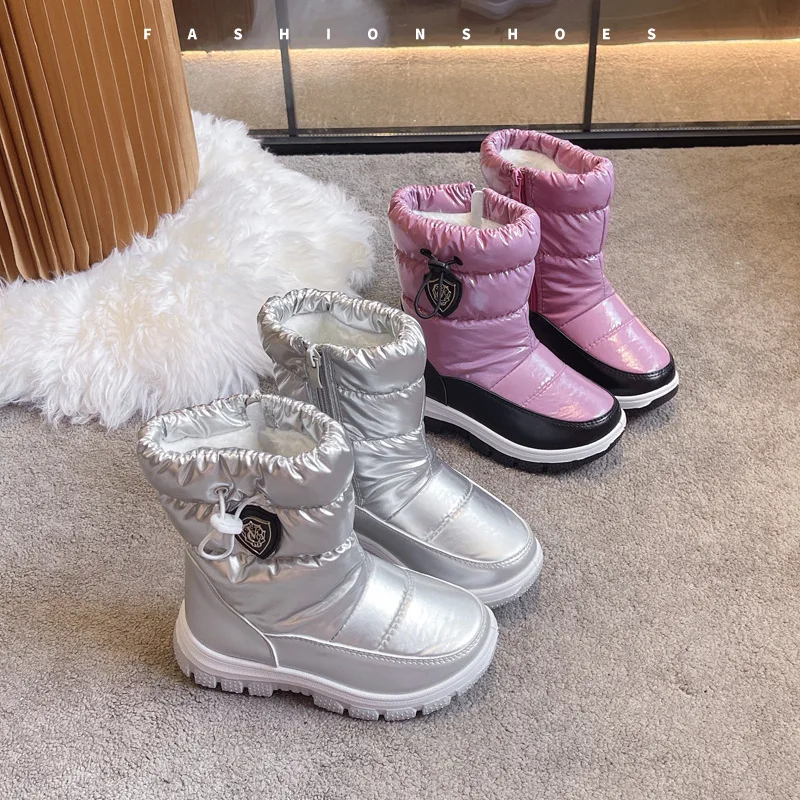 ฤดูหนาว WARM Plush เด็ก Snow BOOT กันน้ําเด็กลื่น High TOP รองเท้ากลางแจ้งหนารองเท้าผ้าฝ้ายสําหรับชายหญิง