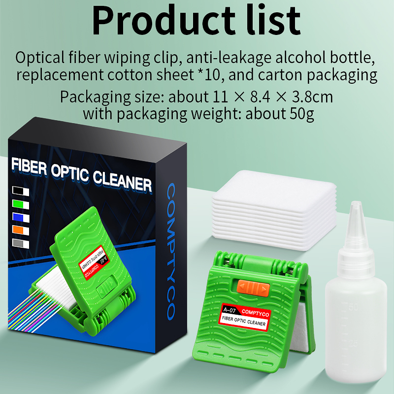 COMPTYCO A-07 Optical Fiber Core Wiping Cleaning Tool Fiber Optic Cleaner With Cleaner Cotton/Alcohol Storage Bottle (Empties)