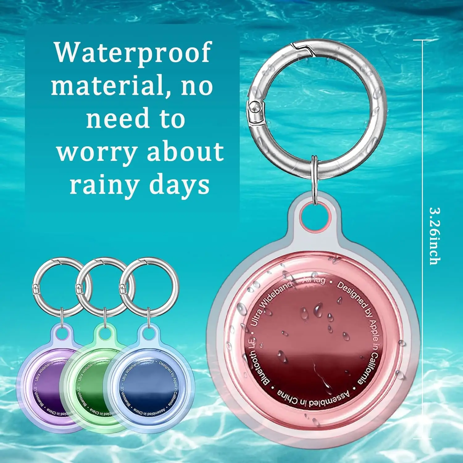8/4/2 Pack Airtag Keychain Waterproof,Air Tag Holder Case Compatible with Apple AirTag Case for Dog Cat Collar Tracker Key Ring