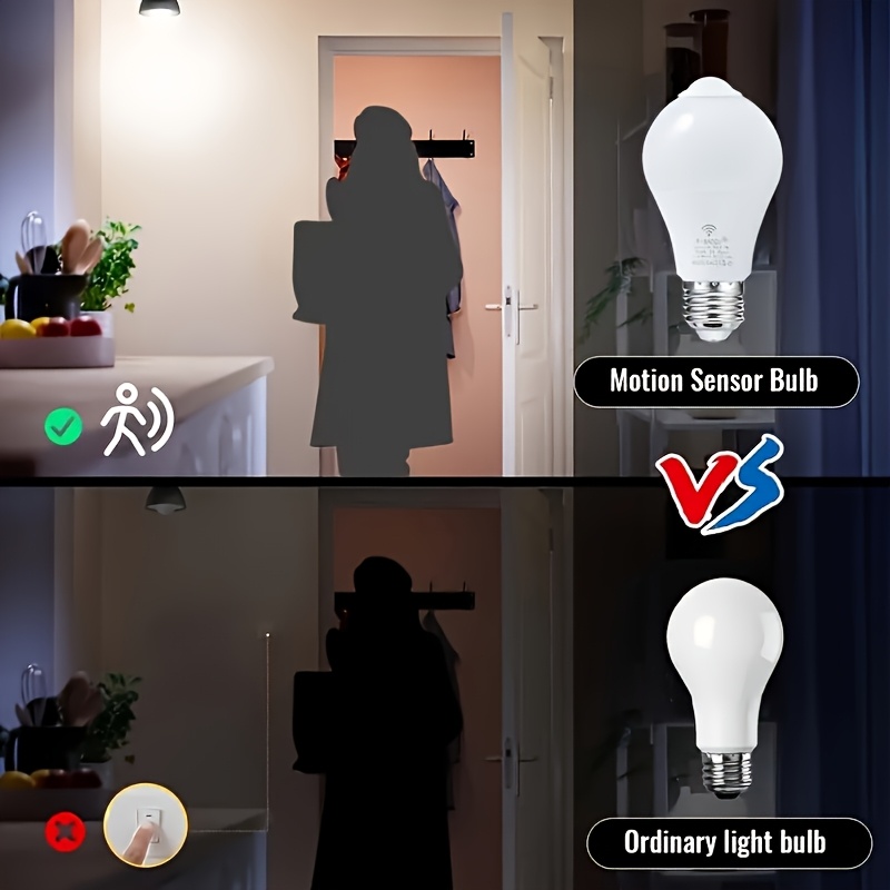 Sensore di movimento Lampadina a LED E27LED Lampadina con sensore PIR apre automaticamente/chiusura corridoio scale garage luce di sicurezza magazzino