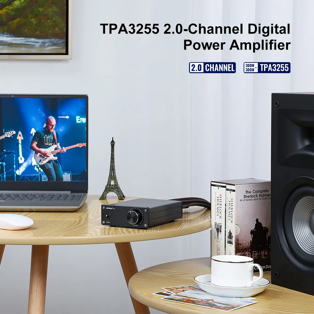 AIYIMA A07 TPA3255 Power Amplifier 300Wx2 Class D Stereo 2.0 Digital Audio Amp HiFi Sound Amplifiers Home Speaker Amplificador