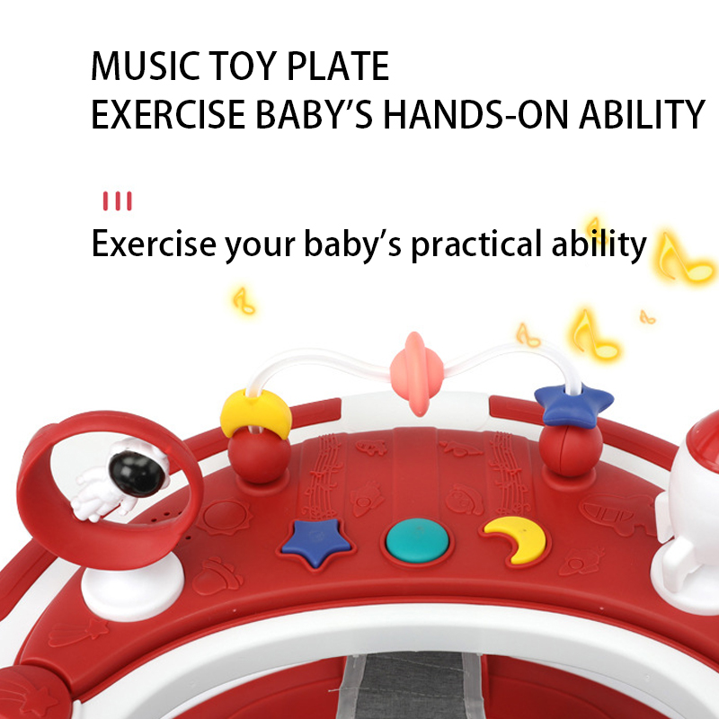 Trotteur multifonction pliable et réglable pour bébé, chariot d'apprentissage pour nouveau-né avec musique avec roulettes et sièges
