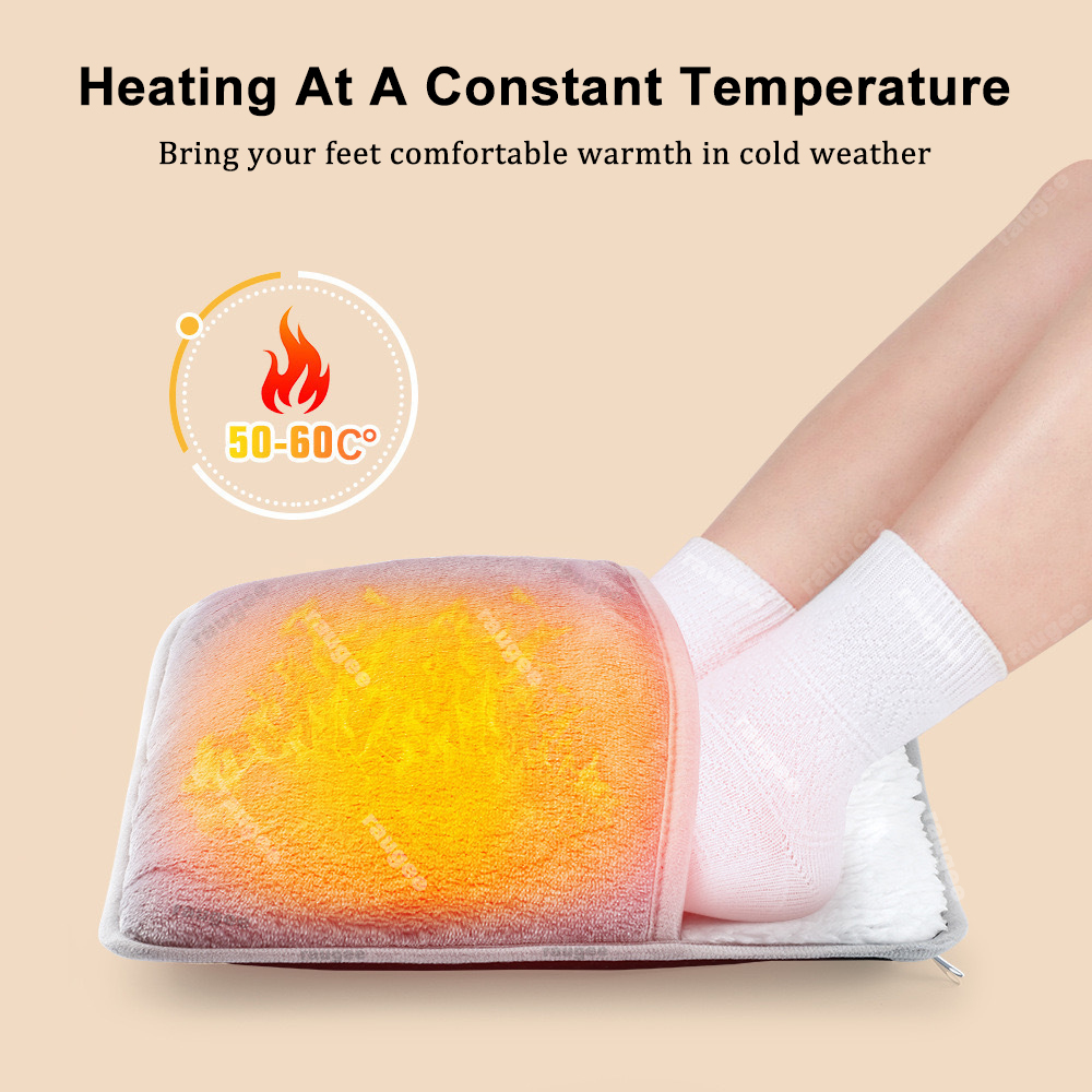 Foot Warmer Winter Electric Foot Heating Pad Soft Flannel Washable Foot Warmer Constant Temperature Heating Foot Warming Mat