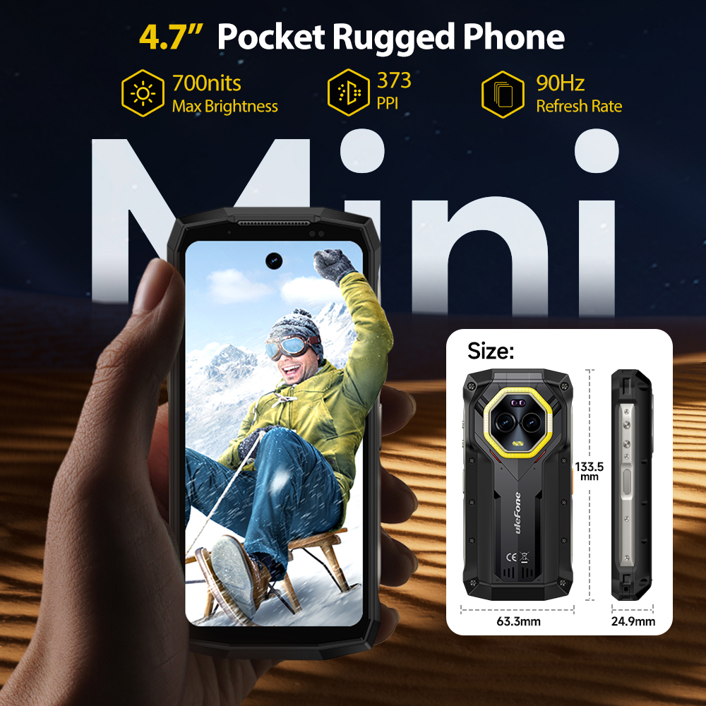 Ulefone 4.7" Rugged Phone Armor Mini 20 Pro 5G Android 14 16+256GB Smartphone LED Light 64MP Night Camera Mobile phone