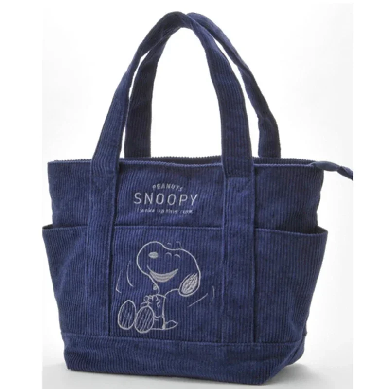 Disney série bonito snoopy veludo sacola casual cem estudantes grande capacidade bolsa de ombro com zíper grande saco