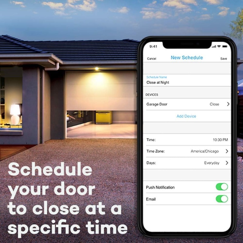 Smart Garage Door Opener - myQ Smartphone Controlled - Chain Drive, Wireless Keypad Included