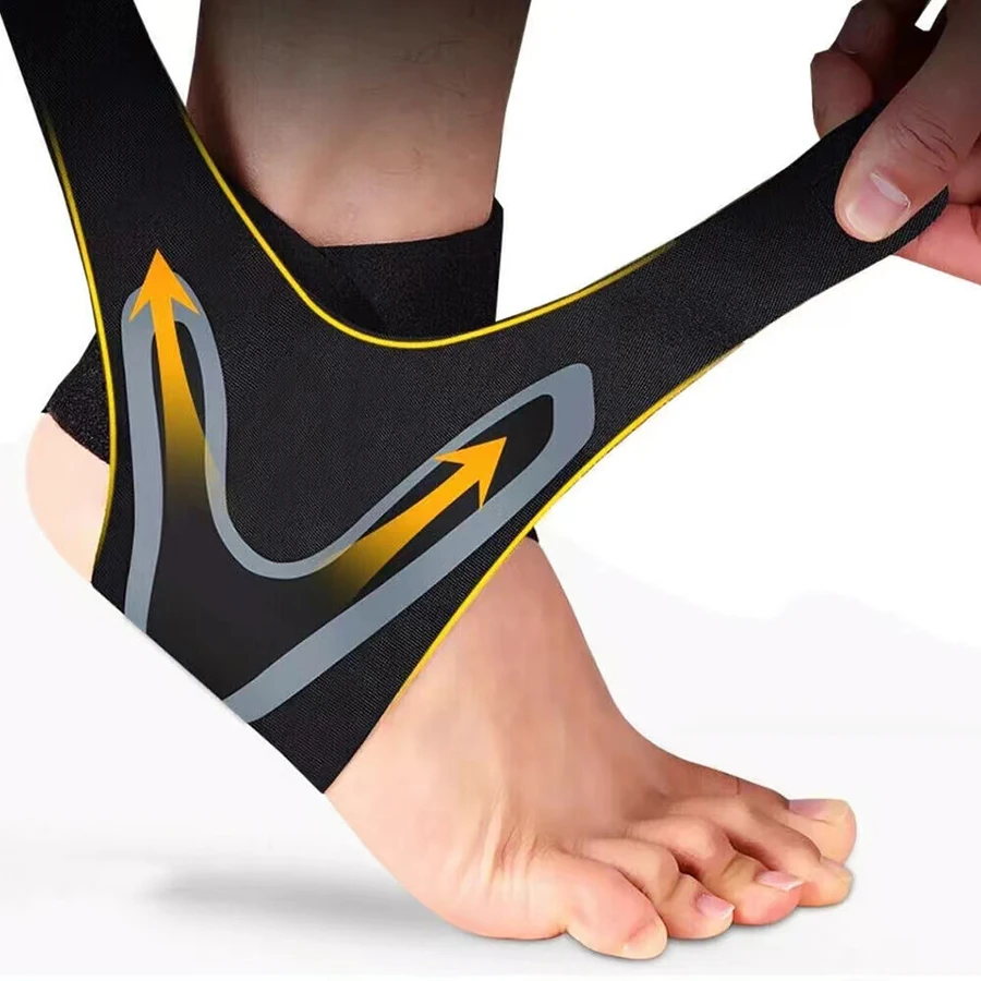 1 pezzo di supporto per tutore per caviglia, manica di compressione, fasciatura elastica per il piede, avvolgimento protettivo, calzini sportivi