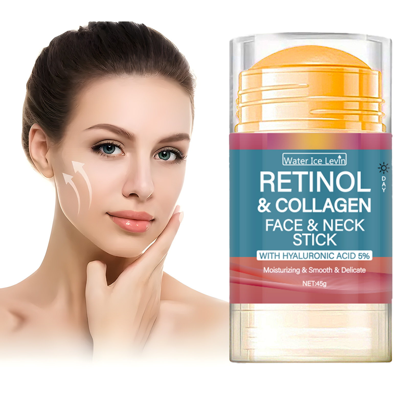 Barre de traitement du visage et du cou au rétinol avec une élasticité raffermissante, améliore la Lotion pour peaux amples, hydrate et éclaircit la peau