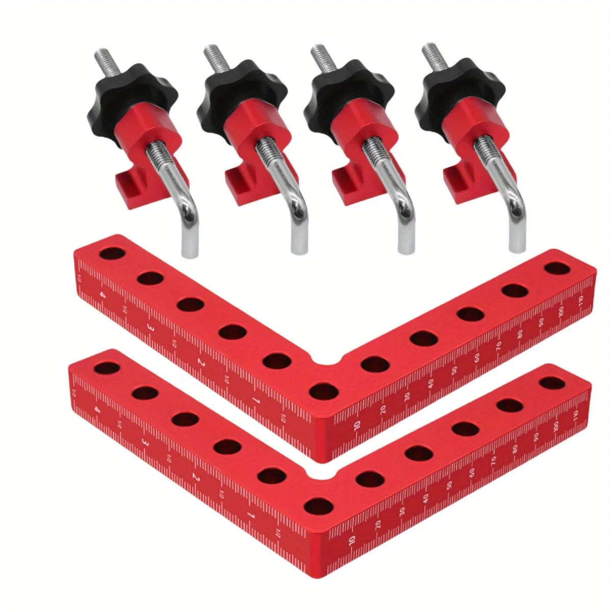 1/2 Pack Right Angle Positioning Squares - 120/140mm 90 Degrees L-Type Corner Clamp - Aluminum Fixing Clip Clamping Square Tool