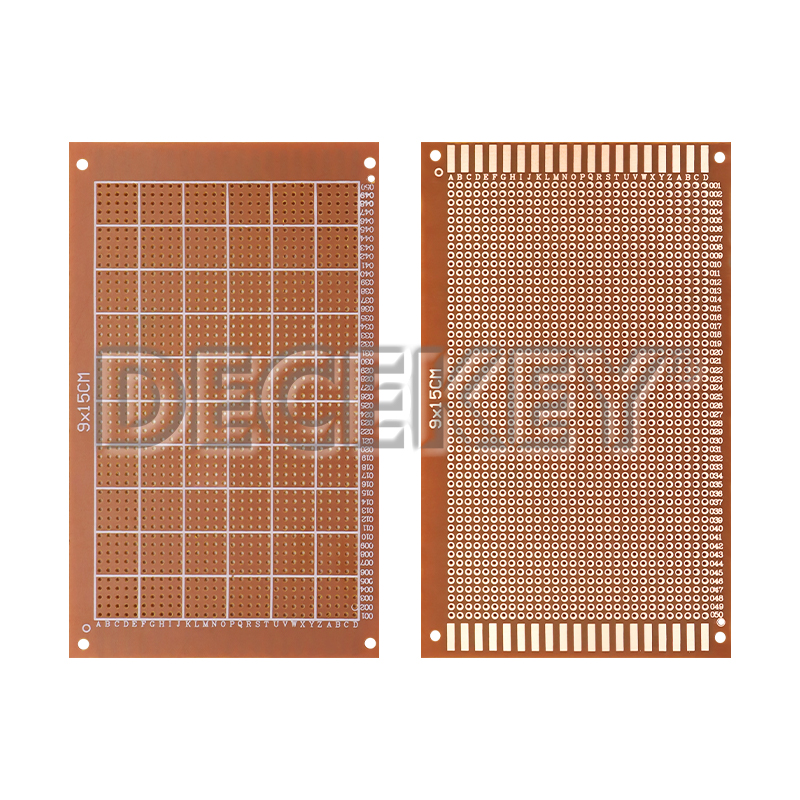 Placa PCB Universal de 9x15cm, placa de circuito impreso PCB de un solo lado amarillo para Arduino, 5 uds.