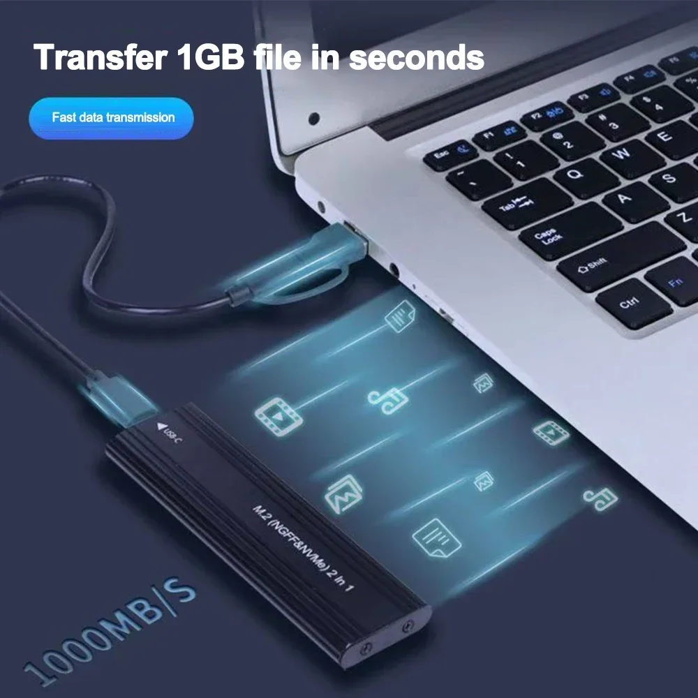 Корпус M.2 NVME NGFF SATA Корпус M2 SSD с двумя протоколами USB 3.1 Тип C SSD-адаптер 10 Гбит/с к NVMe SATA Внешний жесткий диск