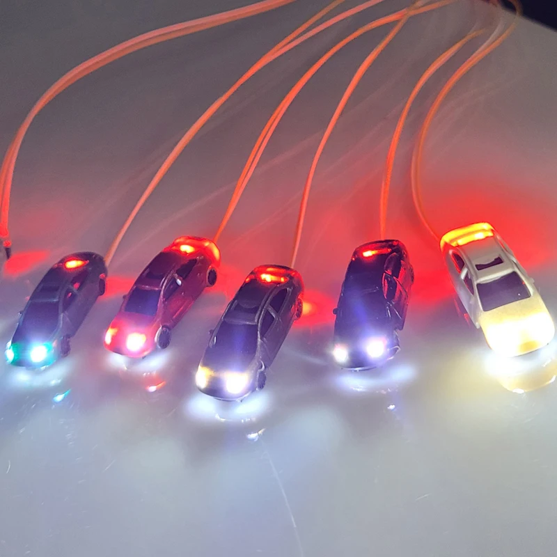 2/4/10Pcs 3v/12V Model Car with Led Plastic model Vehicle HO N Scale Train Layout railway railroad Layout 1:75 1:87 1:150 1:200