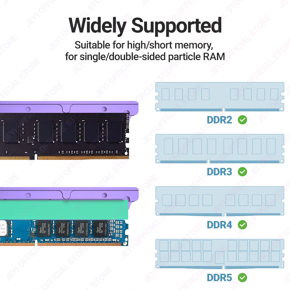 JEYI Speicher RAM-Kühlkörper mit Wärmeleitpads, Desktop-RAM-Kühler DDR-Strahlungsableitung für PC DIY DDR2 DDR3 DDR4 DDR5