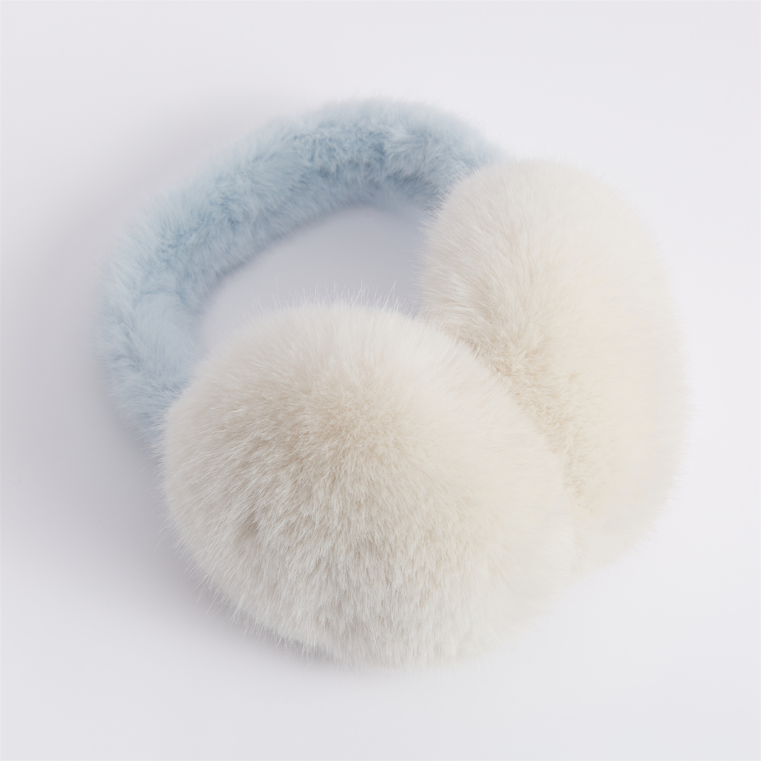 Anjj nouveaux cache-oreilles bleus et blancs luxueux mode mignon en peluche sacs d'oreille chauds cache-oreilles pliables accessoires de vêtements d'hiver