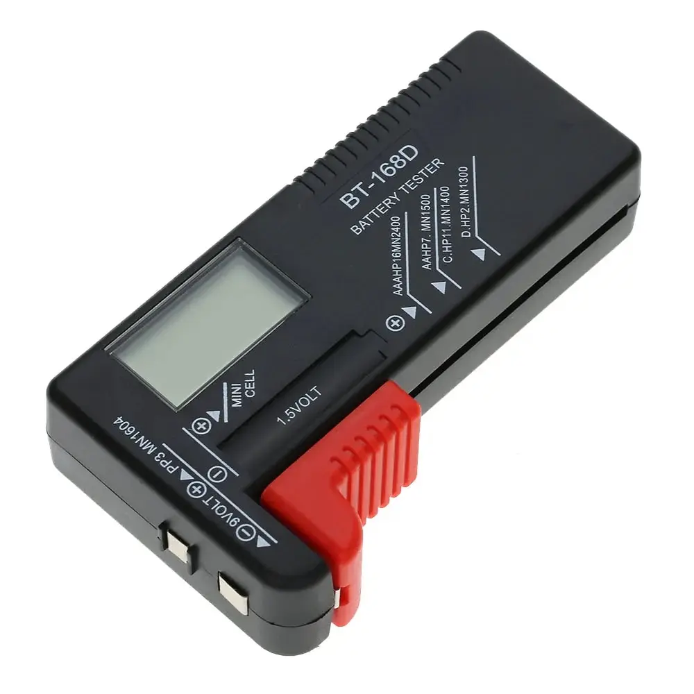 Probador de batería de BT-168D, probador LCD Digital Universal AA AAA CD 9V 1,5 V, probador de voltaje de batería de botón