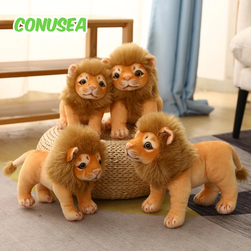 จําลอง Tiger Lion ตุ๊กตา Plush ของเล่นตุ๊กตาของเล่น Kawaii Plushies ตุ๊กตาหมอนสัตว์ของเล่นเด็กตกแต่งบ้านของขวัญ