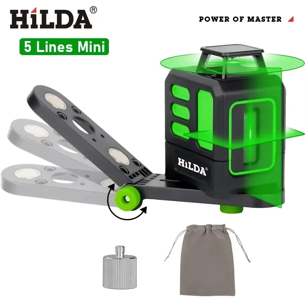 HILDA Laser Level 2 Linien/5 Linien 360 Automatische Nivellierung Ebene Bau Werkzeug Ausrüstung Grünes Licht Kreuz Laser Gutes Geschenk