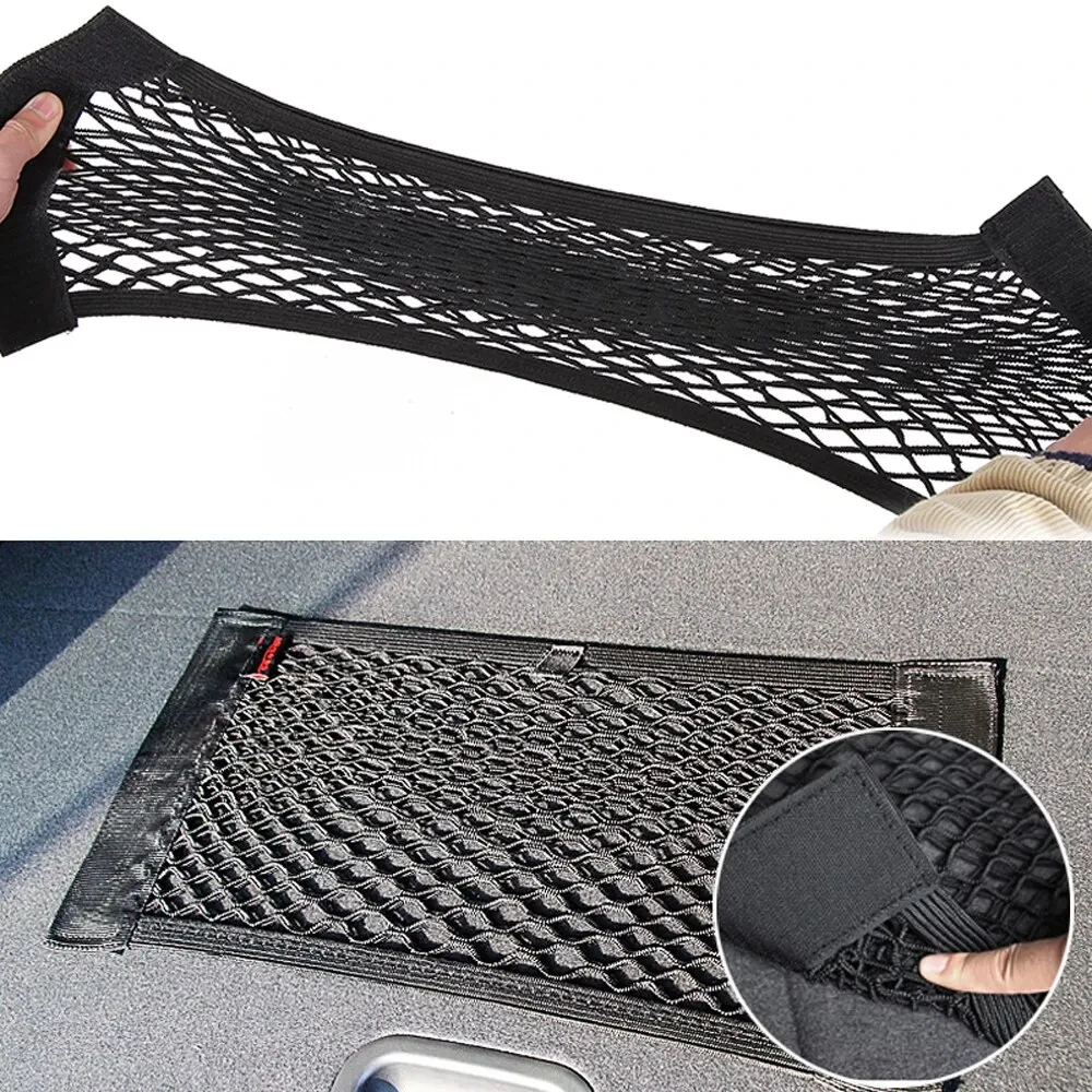 40x25cm/50x25cm Auto Zurück Hinten Stamm Organizer Net Mesh Sitz Elastische Schnur Magie aufkleber Universal Lagerung Tasche Tasche