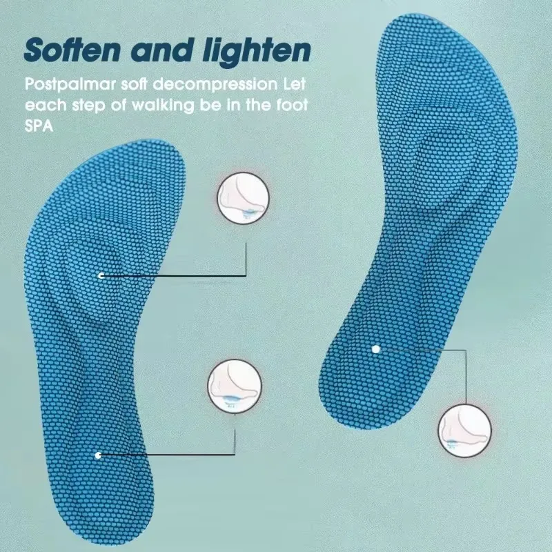 6/2pcs Memory Foam Orthopedic Insoles Shoes Men Women Nano Antibacterial Deodorization Insole Sweat Absorption Running Cushion