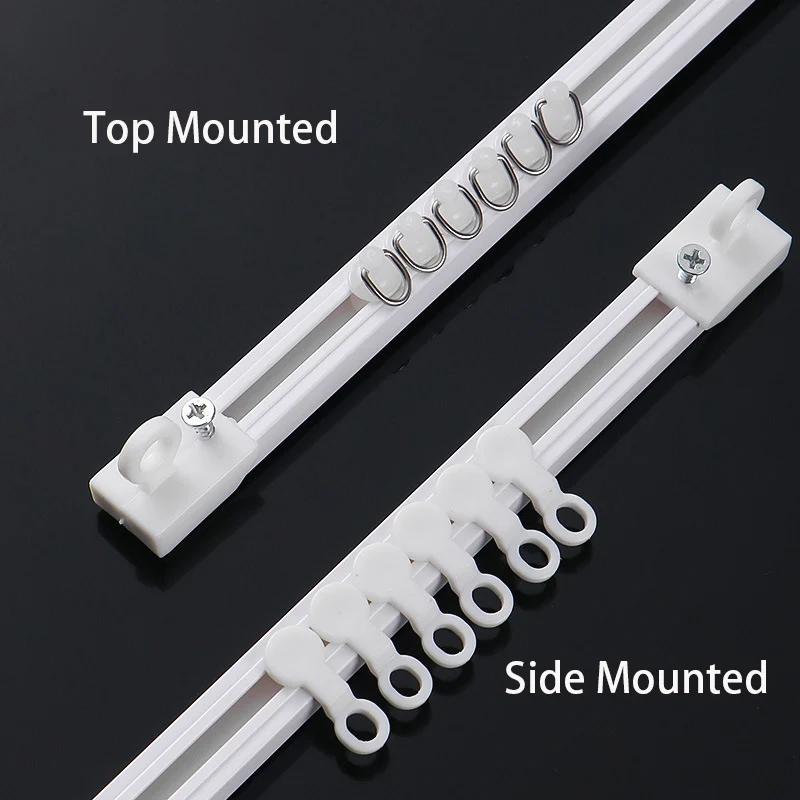 Selfกาวผ้าม่านเลื่อนโดยไม่ต้องเจาะNano Silent Trackด้านบนติดตั้งด้านข้างHome Window Decor Accessorie