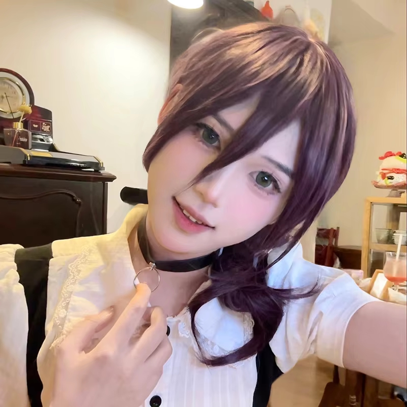 Anime Chainsaw Man Reze Cosplay Choker PU Necklace Punk Leather Collar Pull Ring Chain Unisex Party Props