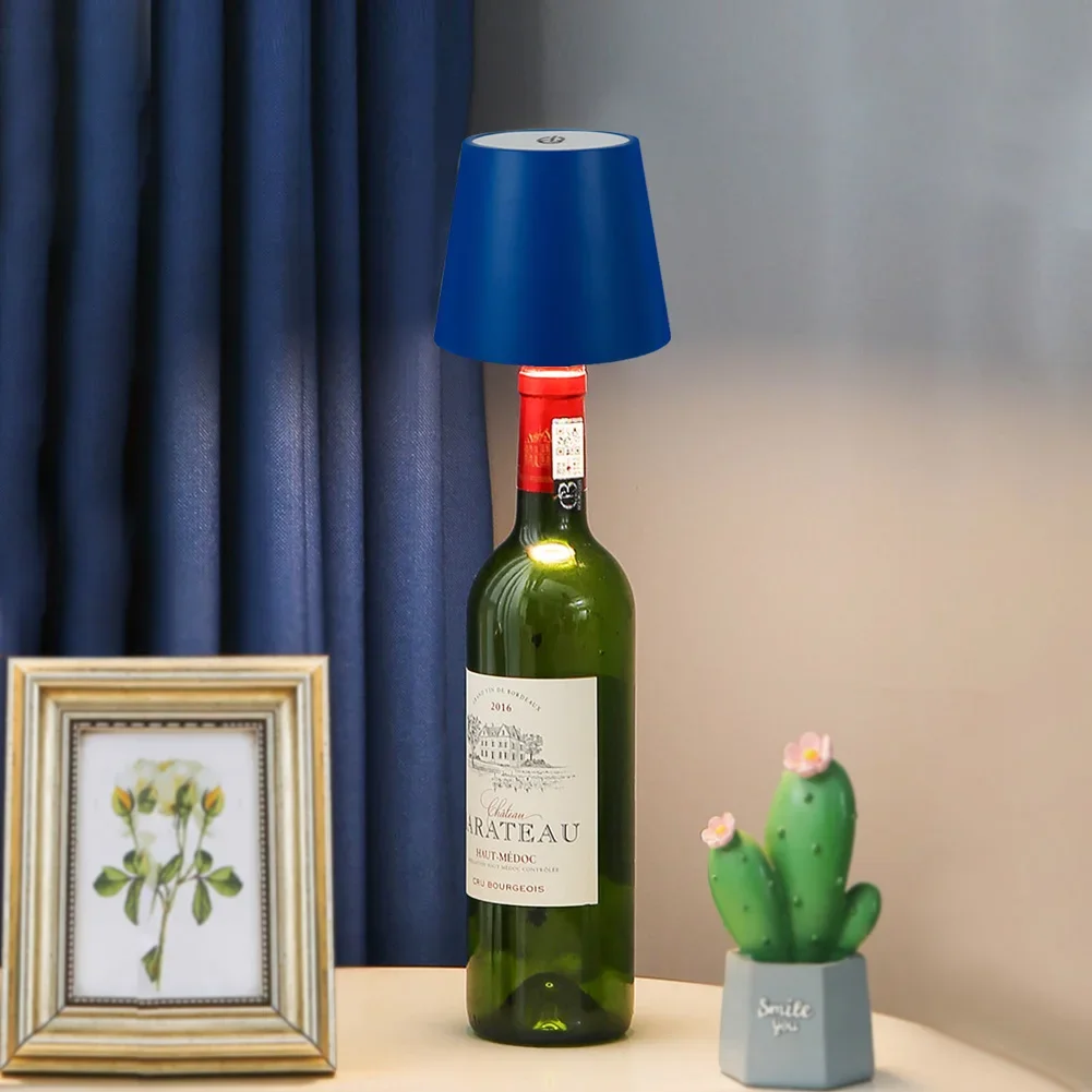Lámpara LED inalámbrica para botella de vino, jarrones recargables con Control táctil, barra de luz Led, soporte de lámpara con forma de seta para comedor, luz nocturna decorativa