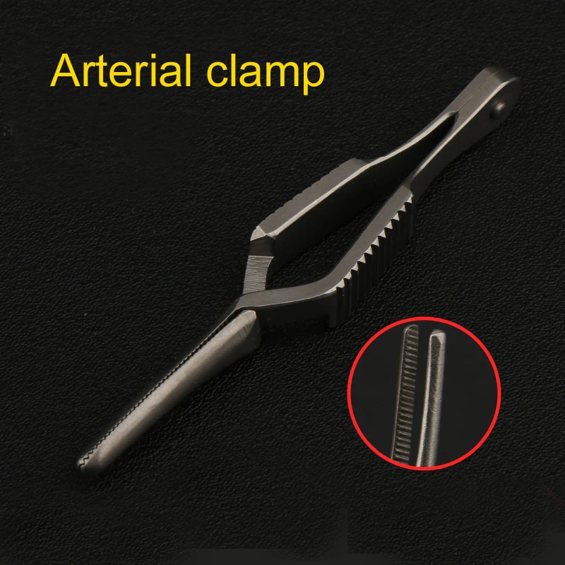 Dispositivo microquirúrgico de acero inoxidable con clip vascular arteriano, bloqueo temporal de abrazaderas de arterial y doblado recto, dientes completos