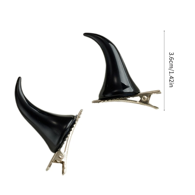 2 Chiếc Goth Sừng Bò Hình Tóc Halloween Kẹp Tóc Cho Người Phụ Nữ Cô Gái Chụp Ảnh Bím Tóc Vai Trò Chơi Kẹp Tóc
