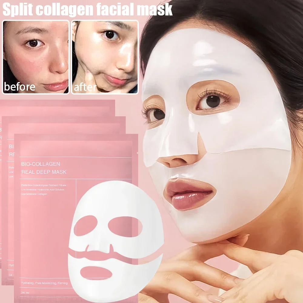 Bio Collagen Moisturizing Mask Deep Hydrating Absorbable Overnight Mask Brighten Firming Shrink Pore Smooth Skin Care Face Mask